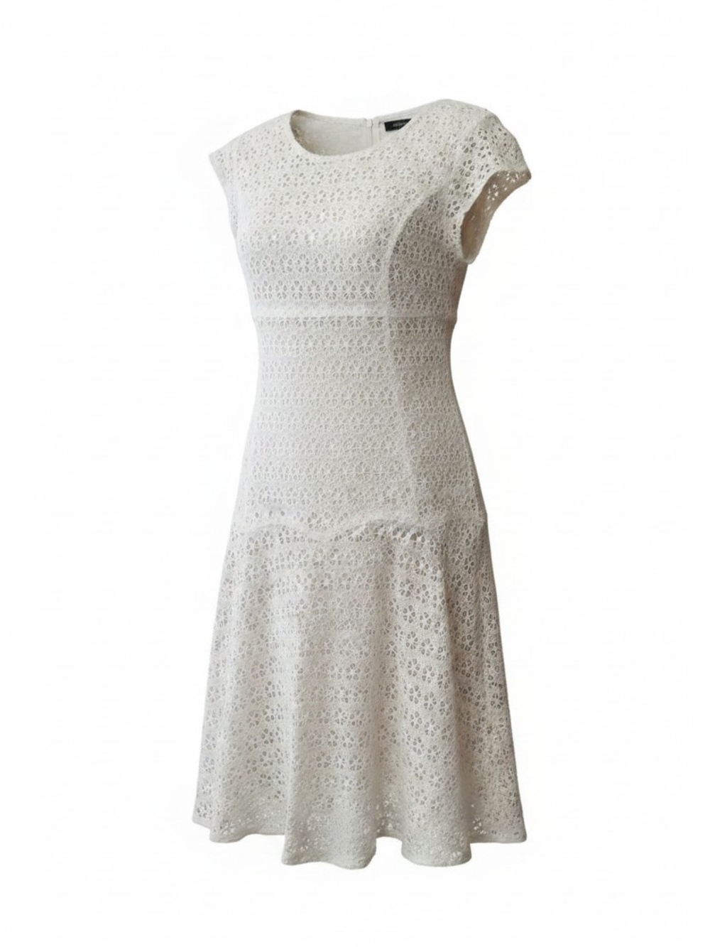 Nanette Lepore Romantic White Crochet Dress with Neutral Lining
